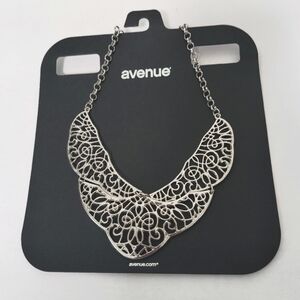 New Silver Filigree Collar Necklace